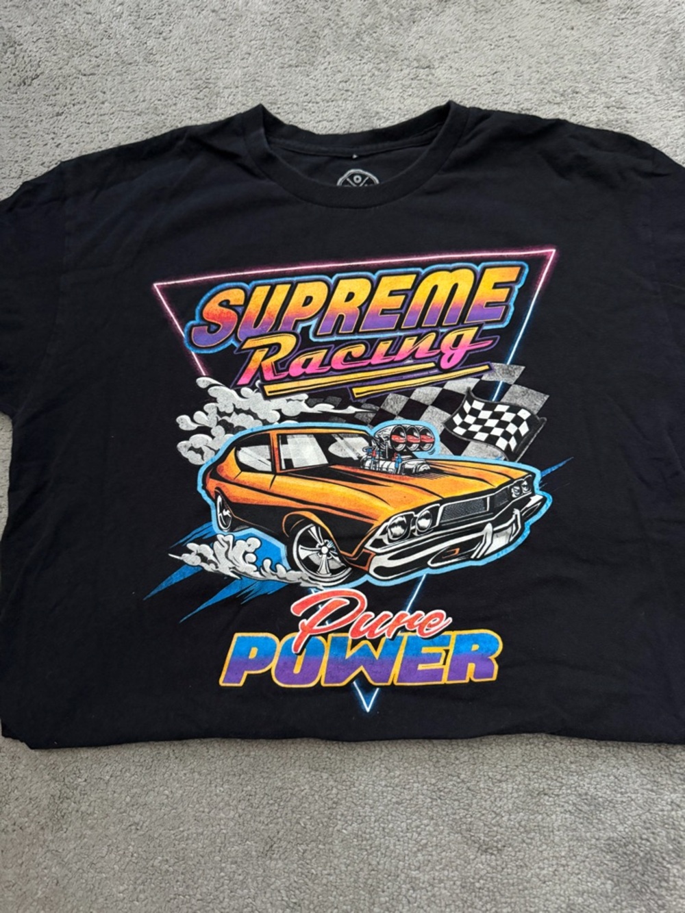 Supreme Racing Pure Power Short Sleeve Tee - Black with Orange Graphic